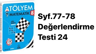 8SINIF ATÖLYEM S7778 DEĞERLENDİRME TESTİ 24 [upl. by Faina]