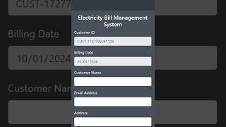 How to create Electricity bill management system using html css bootstrap and javascript viralnow [upl. by Grania356]