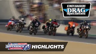 MotoAmerica Drag Specialties King of the Baggers Race Highlights at Laguna Seca 2020 [upl. by Dazhehs]