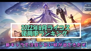 【2022年8月】中国ライコスから使用率ランキング [upl. by Eniretak]