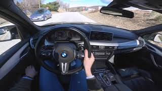 BMW X5M Akrapovic Exhaust  Loud  2016  575 HP  POV Drive  3D Audio [upl. by Gervais]