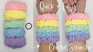 Quick amp Easy Crochet Scrunchie Tutorial  Beginner Friendly Velvet Crochet Scrunchie [upl. by Pansy]