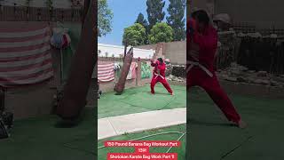 150 Pound Banana Bag Workout Part 139 Shotokan Karate Bag Work Part 1 [upl. by Aicilec]