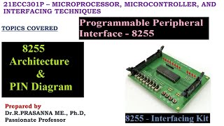 Programmable Peripheral Interface 8255  Block Diagram amp Pin Diagram Explanation [upl. by Esereht]