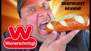 Wienerschnitzel® Pretzel Bun Grilled Bratwurst REVIEW [upl. by Ayatahs]