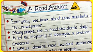 Few Lines On A Road Accident In English  A Road Accident Essay Essay Writing On Road Accident [upl. by Deroo]