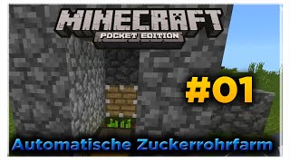 Automatische ZuckerrohrFarm  Minecraft PE Tutorial Minecraft Pocket Edition 0150 [upl. by Lleznov]