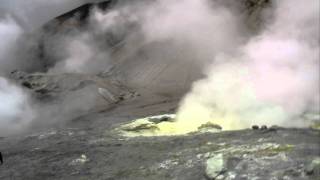 Fumaroles inside Mutnovsky volcano Kamchatka Russia [upl. by Hgielrahc]