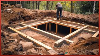 Man Builds Secret Underground Cabin in the Forest  Start to Finish by RuslaninTheWoods [upl. by Grail212]