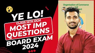 OCM  Important Questions for 12th Board Exams 2024  HSC  Class 12th Jayesh Rajgor [upl. by Raamal603]