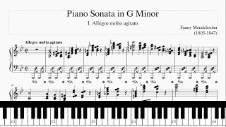 Fanny Mendelssohn Piano Sonata in G Minor I Allegro molto agitato  Fanny Hensel  Score Piano pdf [upl. by Arquit]