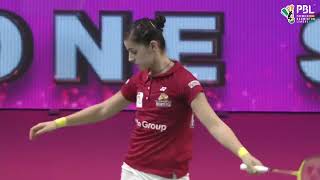 Ashwini Ponnappa vs Carolina Marin badminton badmintonlovers sports premierbadmintonleague [upl. by Ayhay689]