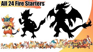 All 24 Fire Starters Pokémon Fusion Gen 1  Gen 8 [upl. by Anyek]