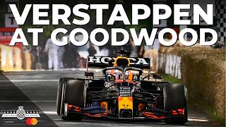 Max Verstappen drives F1 Red Bull RB16B at Goodwood FOS [upl. by Wilkinson]