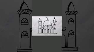 How to draw a Mosque  Masjid Easy Drawing  Pencil Drawing youtubeshorts masjid shorts islamic [upl. by Rudyard]