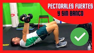 6 Ejercicios DE PECHO CON MANCUERNAS SIN BANCO 💪 en el SUELO y en CASA 🏠 [upl. by Myrt]