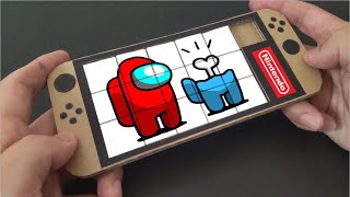 How to make Nintendo Switch OLED Among Us Cardboard Puzzle Game｜Cardboard Game Paper Craft DIY [upl. by Allenotna]