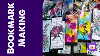 Making Floral Bookmarks With Tim Holtz Stampers Anonymous Floral Stamps Distress Inks and Archival [upl. by Annoya176]