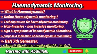 Hemodynamic monitoring in urdu hindiBsn 7th SemesterUnit 2part A Critical care nursing [upl. by Aitercal]