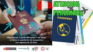 NUEVO pasaporte Perú desde 7 de mayo 2024  10 años de vigencia [upl. by Humph]