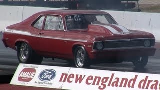 Pro Comp Foot Brake 1969 Nova Drag Race vs Chevelle Ron Childs Yenko SC 1004  134 mph 102112 [upl. by Rufford254]