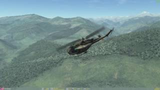 DCS Huey Vietnam style approach and landing [upl. by Kenon]