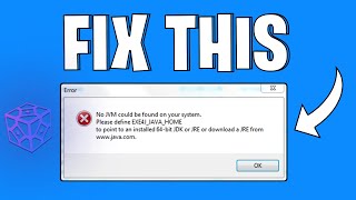 How To Easily Fix No JVM Could Be Found On Your System Error SKLauncher  SKLauncher Java Error Fix [upl. by Anne]