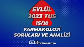 TUS FARMAKOLOJİ 2023 EYLÜL SORULARI VE REFERANSLARI  DR YAVUZ ŞAHİN [upl. by Tayler704]