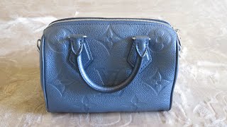 Louis Vuitton Speedy 20 Metallic Blue  Reveal  Speedy 20 Collection [upl. by Lemmueu]