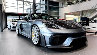 NEW 2024 Porsche 718 Spyder RS Weissach in Vanadium Grey  Walk Around [upl. by Sanson576]