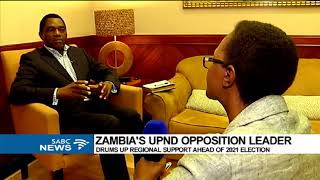 Hakainde Hichilema calls on SADC to support 2021 Zambia Elections [upl. by Adnek]