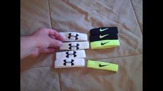 Under Armour Performance 1 In Wristbands  Nike Elite DriFit Bands  Comparison Review [upl. by Nolram]