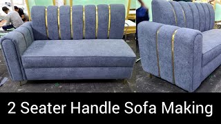 How To Made Leather 2 Seater Steel amp Handle Sofa l Best Sofa Making Process 2024 [upl. by Pierre]