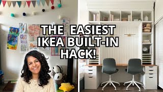 The EASIEST IKEA BUILTIN DESK  Highend look with IKEA ALEX and KALLAX units [upl. by Asiluj]