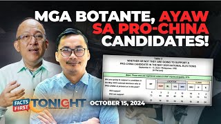 Survey Mga Pinoy ayaw sa proChina candidates sa 2025 [upl. by Haig]