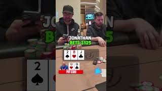 Flop TWO PAIR against QQ in this loose and crazy no limit poker game  Las Vegas poker lasvegas [upl. by Anahsohs248]