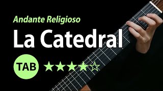 Agustín Barrios Mangoré La Catedral 2nd mov  Tab amp Lesson [upl. by Tertius]