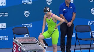 Christie Raleigh Crossley flies in the womens 50m freestyle S9 10  US Paralympic Swimming Trials [upl. by Ereveniug156]