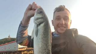 BIG BASS lure fishing in Pembrokeshire of the kayak at sunrise [upl. by Ajit671]