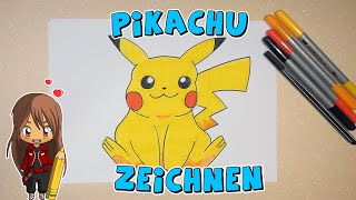 Pikachu aus Pokémon einfach malen für Kinder  ab 10 Jahren  Malen mit Evi  deutsch [upl. by Damas301]