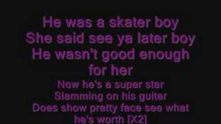 Skater Boy  Avril Lavigne With Lyrics [upl. by Burkitt]