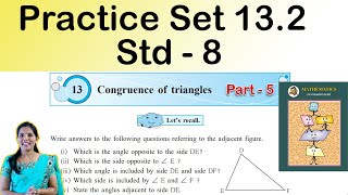 8th Maths  Practice Set 132   Congruence of triangles  Chapter 13  Part 5 [upl. by Ajaj]