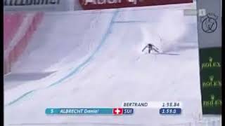 Horrible near deadly Ski Downhill crash Streif Kitzbühel Hahnenkamm Albrecht Daniel [upl. by Nallij]