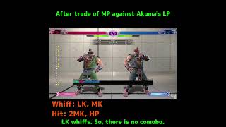 What to do after trade of Akumas MP against 4f moves 2MK and HP seems good shorts sf6 [upl. by Nicolea]