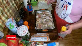 Oven baked chicken legs and easy clean up [upl. by Robinia]