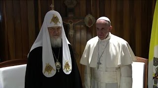 Le pape et le patriarche orthodoxe russe se rencontrent à Cuba [upl. by Kreindler328]