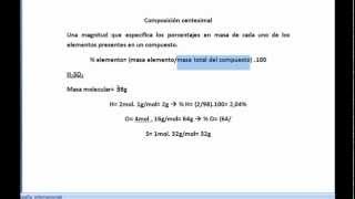 Calcular la composición centesimal de un compuesto Ejemplo y cálculo de fórmulas [upl. by Acinomal]