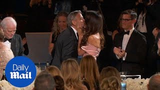 Amal Clooney kisses George as he is honoured by the AFI [upl. by Cassella]