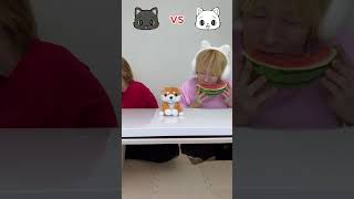 Who won🍉🐶🥝🐱cute💕watermelondogfunnycat [upl. by Morice]