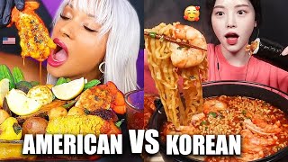 AMERICAN VS KOREAN MUKBANGS ❤️ [upl. by Arak742]